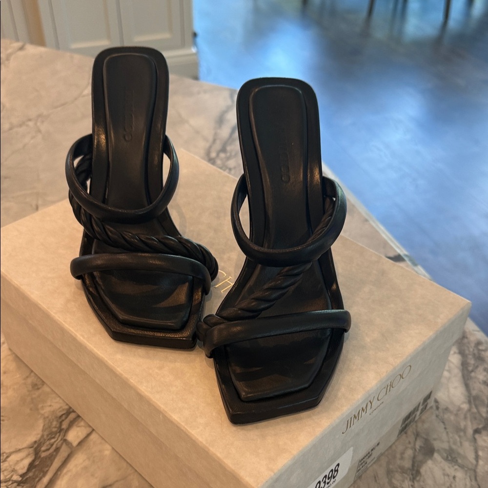 Jimmy Choo Black Strappy Heels